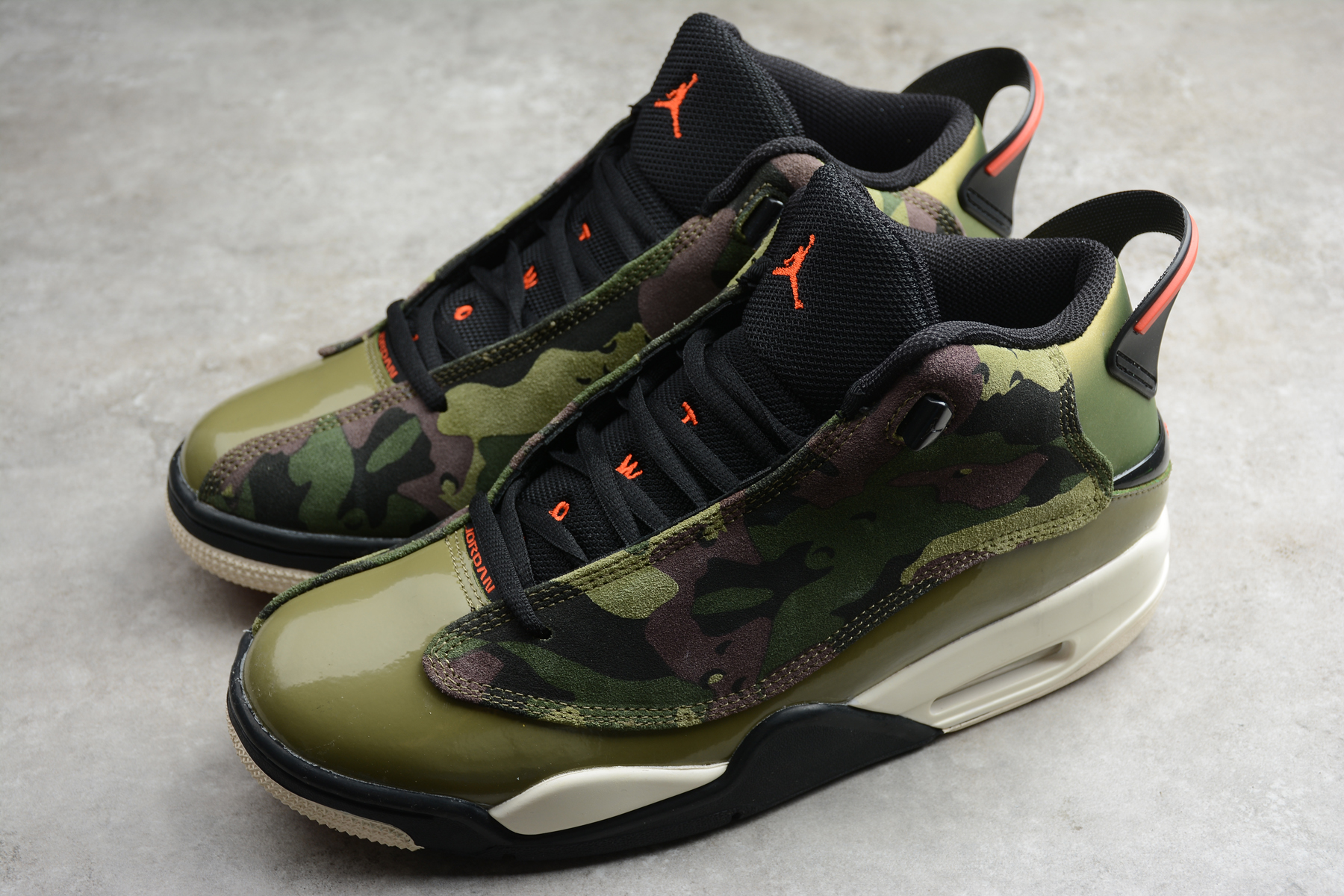 Air Jordan DUB Zero Army Green Black Red Shoes - Click Image to Close